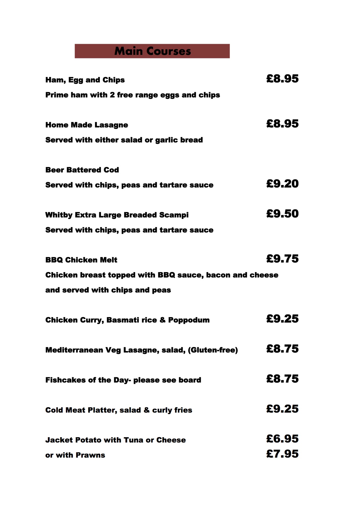 Pub Food in Exeter Menu The New Inn Broadclyst